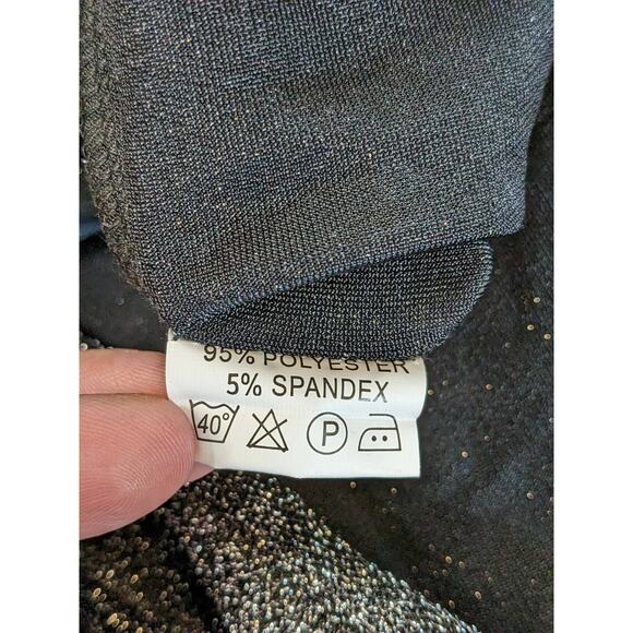 Zaful Sparkle Bodysuit Large Silver Shiny Sleeveless Sweetheart Neckline Low Cut - Picture 4 of 9